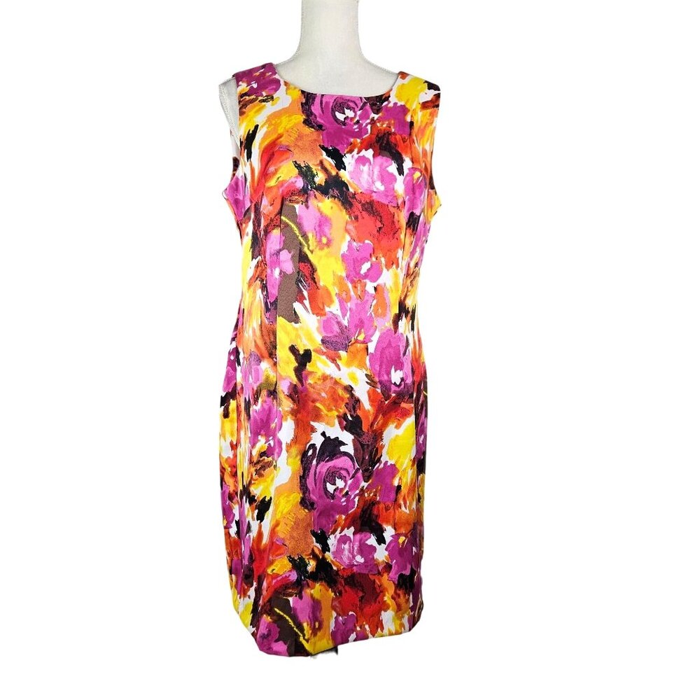 Ronni Nicole Floral Print Sleeveless Dress Women's 12 Elegant Work Church Career